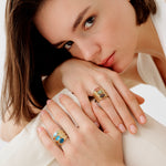 Blue Topaz Gemstone Heirloom Pinky Ring Ring RITA Fine Jewelry