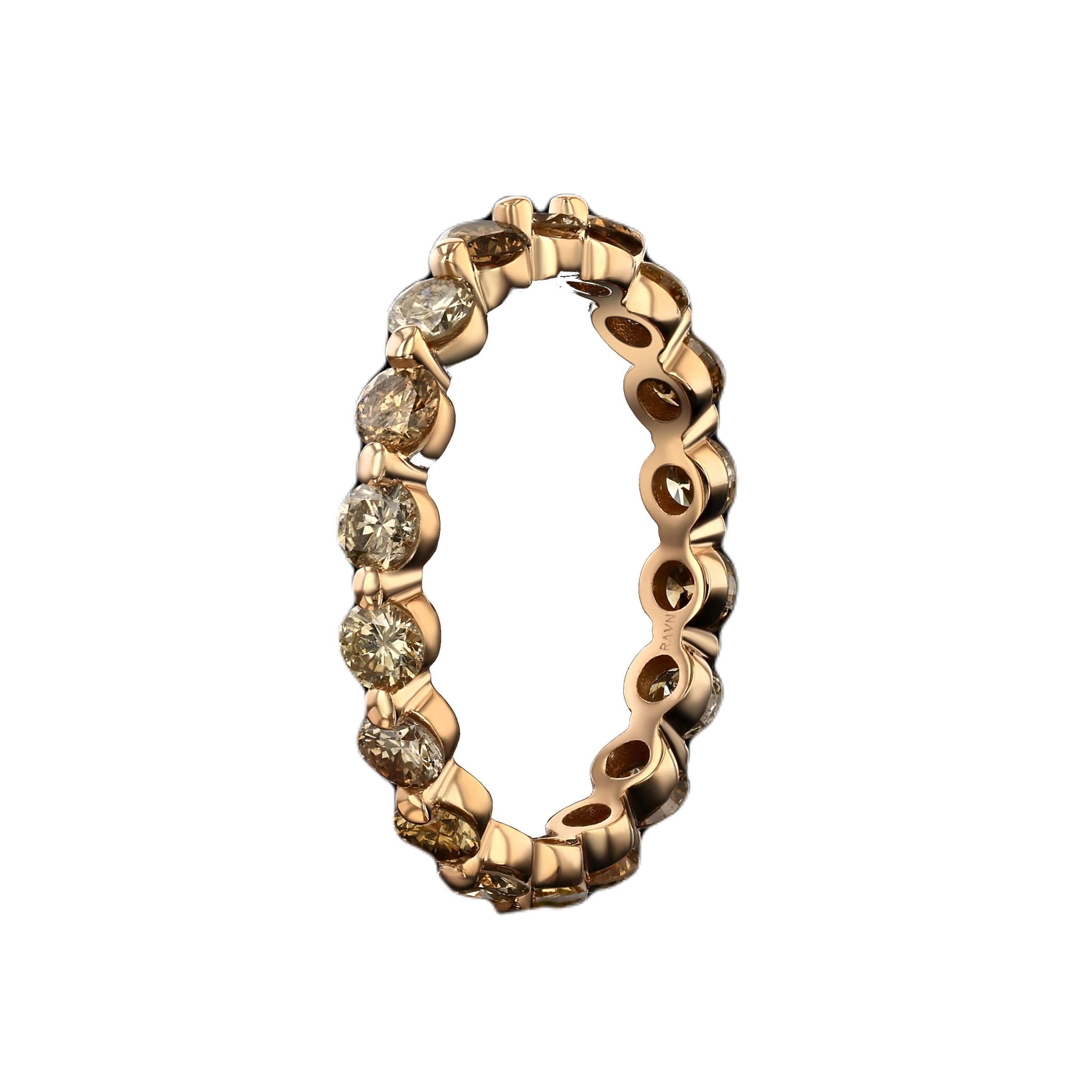 Diamond Eternity Band Band Ring House of RAVN Brown Diamond + Rose Gold  