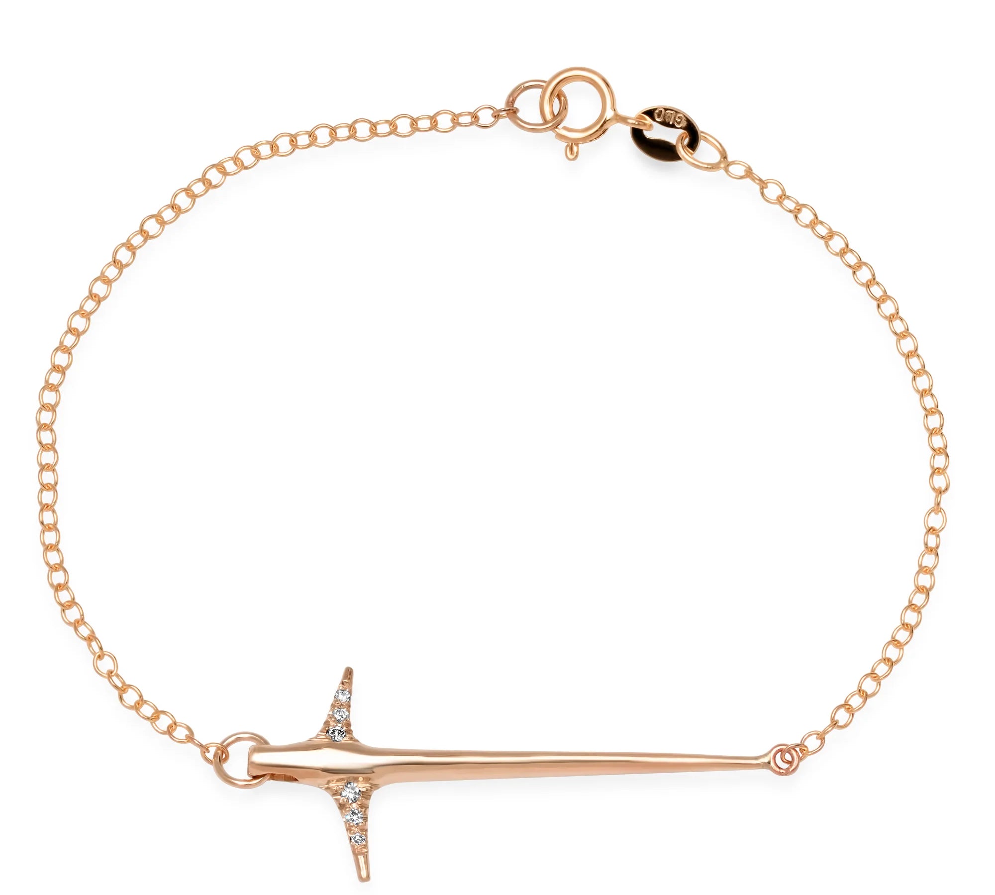 Diamond Thorn Bracelet Chain Bracelet Elisabeth Bell Jewelry Rose Gold  