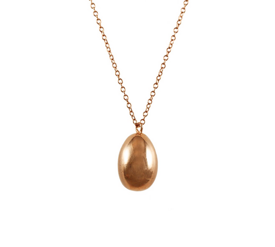 Solid Egg Necklace Pendant Elisabeth Bell Jewelry Rose Gold  