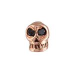 Tiny Skull Stud with Diamond Eyes Stud Earrings Jaine K Designs Rose / Black Single