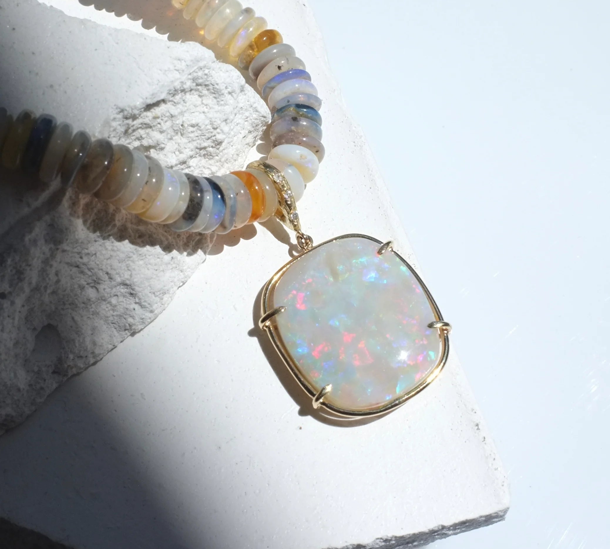 Cirrus Opal Necklace Pendant Necklace Elisabeth Bell Jewelry