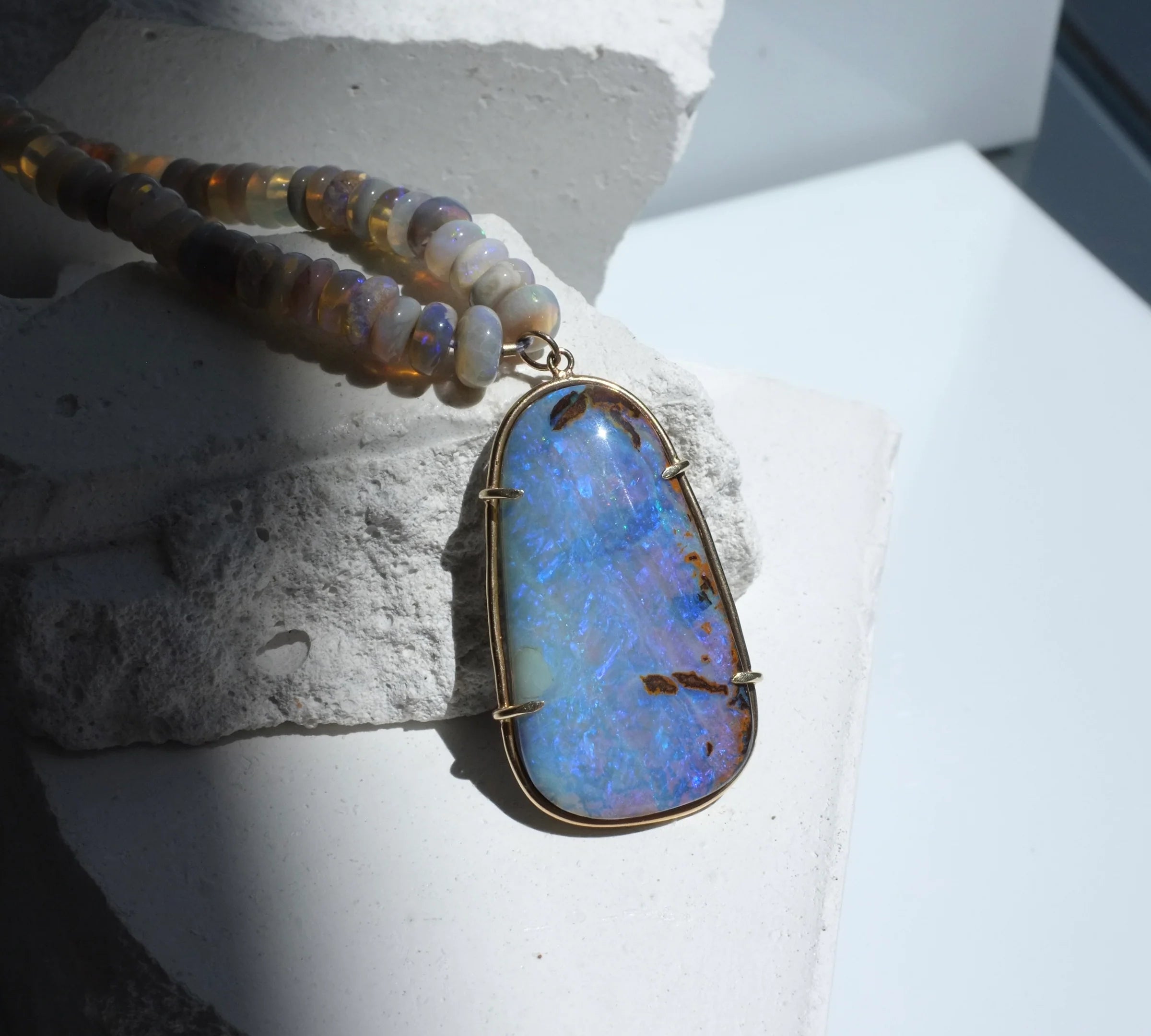 Opal Sky Necklace Pendant Necklace Elisabeth Bell Jewelry