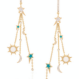 Moon, Star, & Sun Dangle Earrings Earrings Falamank   
