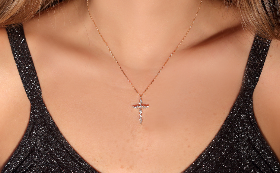 Scintilla Cross Necklace Pendant Joanna Achkar   