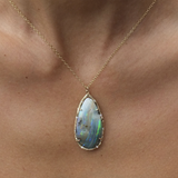Opal Stripe Necklace Pendant Elisabeth Bell Jewelry   