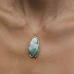 Opal Stripe Necklace Pendant Elisabeth Bell Jewelry   