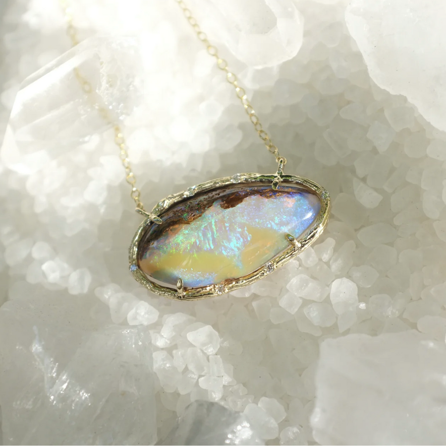 Sky Opal Necklace Necklaces Elisabeth Bell Jewelry   