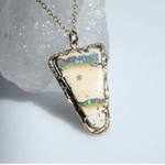 White Opal Stripe Necklace Pendant Elisabeth Bell Jewelry   