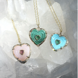 Double Heart Necklace Pendant Elisabeth Bell Jewelry   