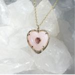 Double Heart Necklace Pendant Elisabeth Bell Jewelry Tourmaline/Opal  