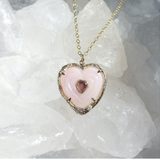Double Heart Necklace Pendant Elisabeth Bell Jewelry Tourmaline/Opal  