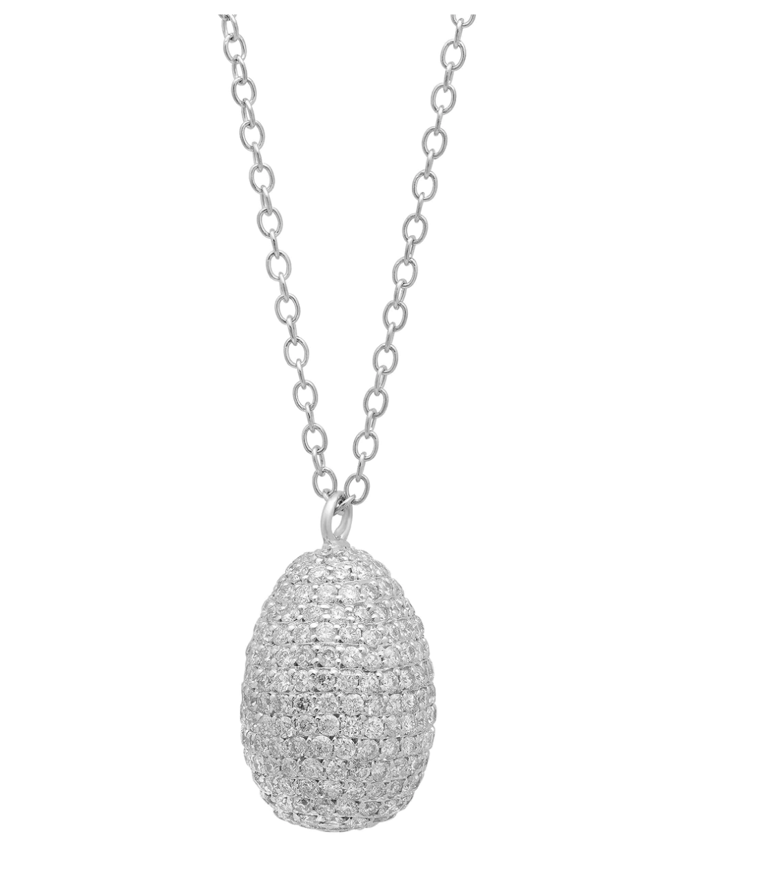 Pave Birds Egg Necklace Pendant Elisabeth Bell Jewelry   