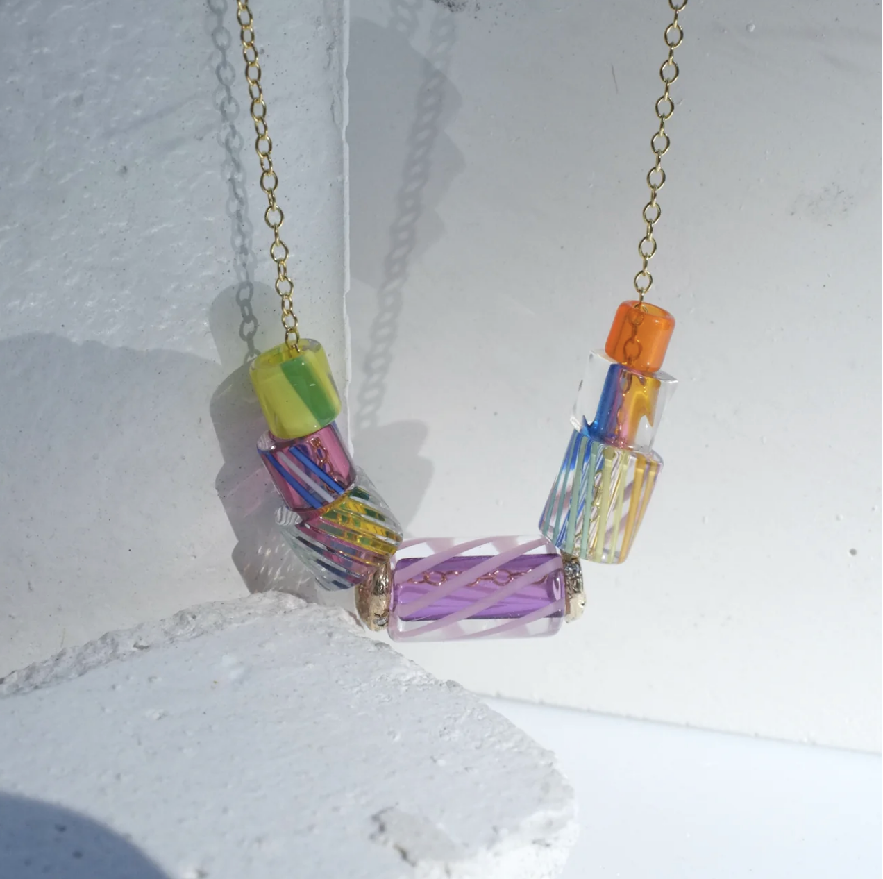 Rainbow Candy Necklace Beaded Elisabeth Bell Jewelry   