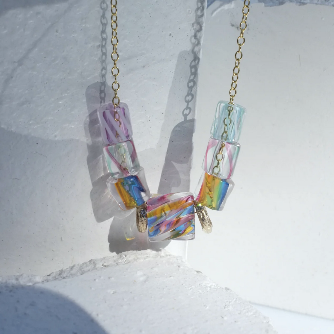 Rainbow Candy Necklace Beaded Elisabeth Bell Jewelry   