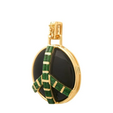 Midsize Peace Pendant, Black Onyx and Green Maw Sit Sit Pendant Helena Rose Jewelry   