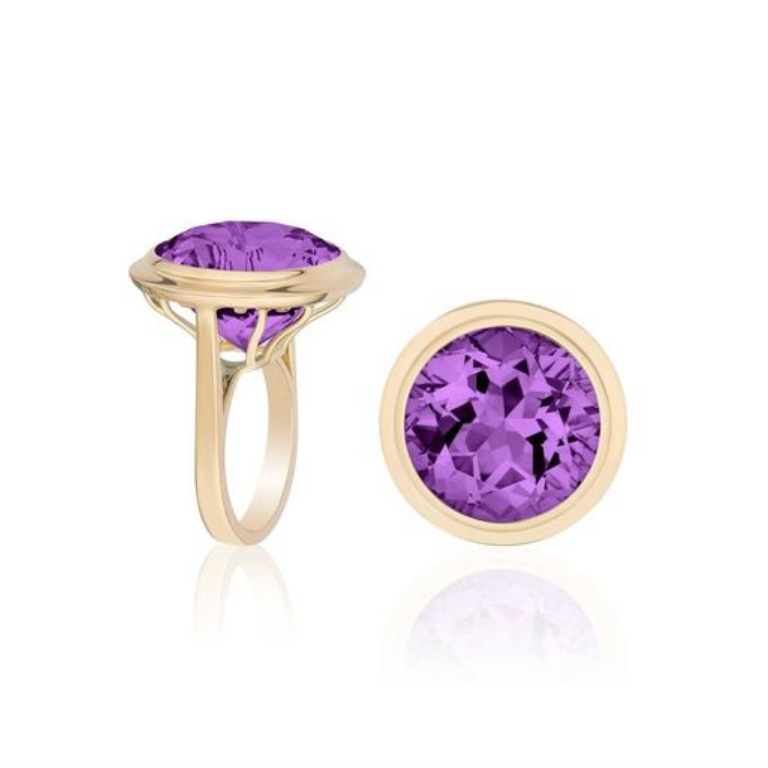 Amethyst Manhattan Faceted Ring Rings Goshwara   