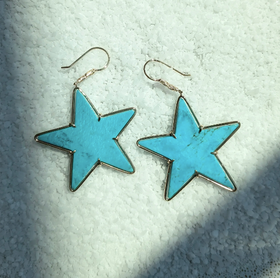 Turquoise Star Earrings Drop Earrings Elisabeth Bell Jewelry   