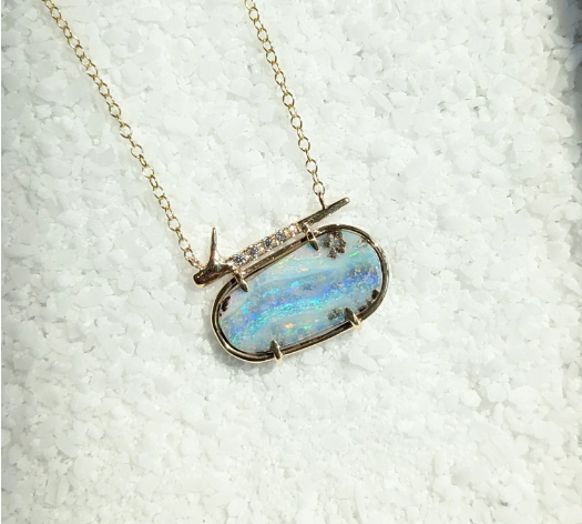 Wave Opal Thorn Necklace Pendant Elisabeth Bell Jewelry   