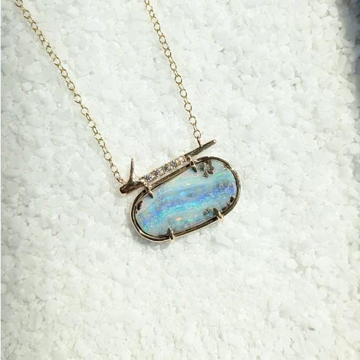 Wave Opal Thorn Necklace Pendant Elisabeth Bell Jewelry   