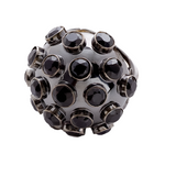 Black Sapphire Sphere Ring Statement Ring Carolyn Rodney White Gold with Black Rhodium 6.75