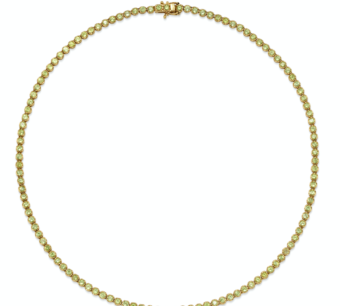 Classic Precious Stone Tennis Necklace Tennis Roseark Deux Peridot  