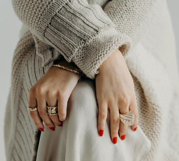 Carved Moonstone Cloud Ring Statement Fiore Wylde   