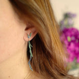 Peacock Moxie Earrings Drop Earrings Yakira Rona