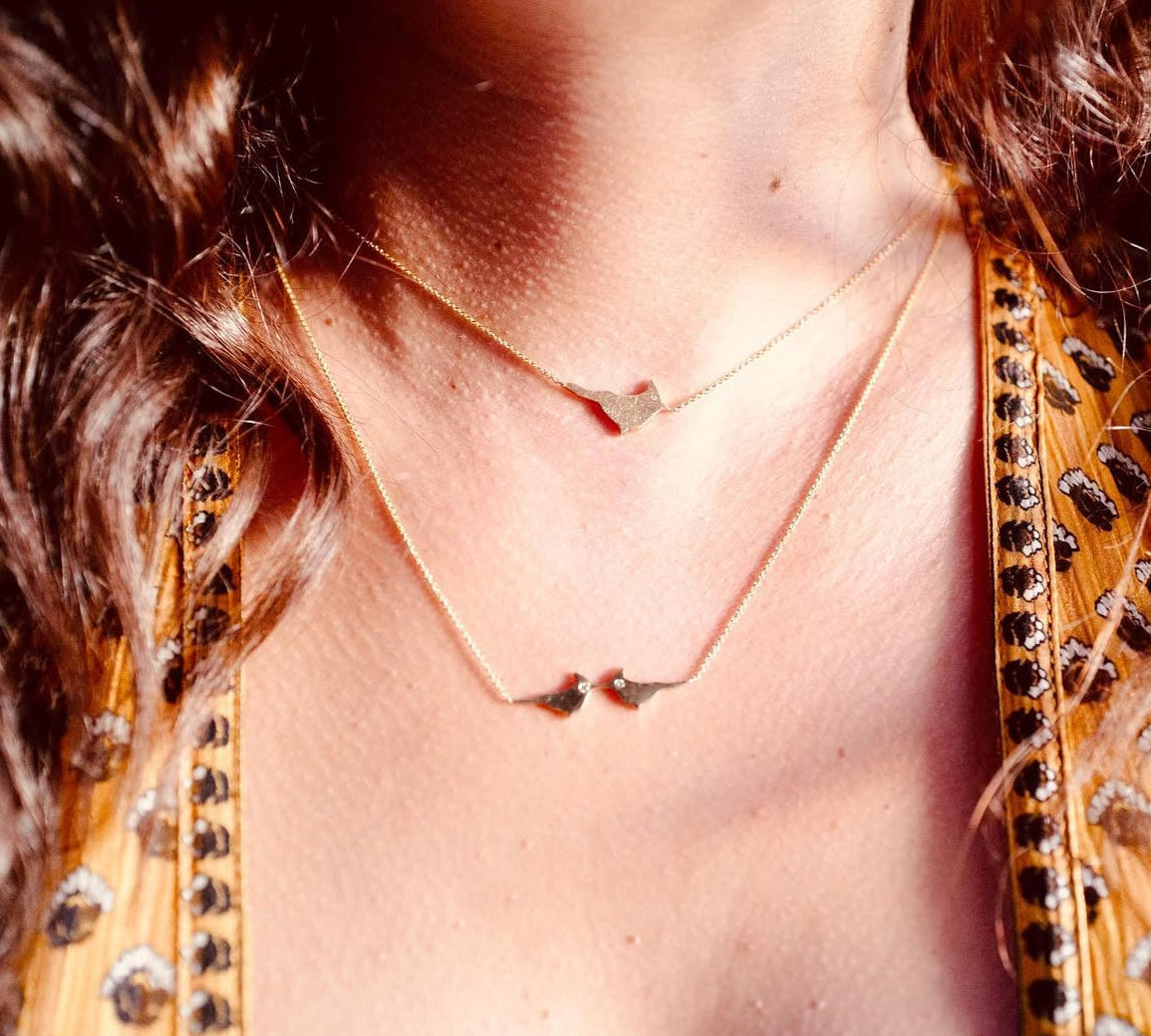 Signature Bird Necklace with Diamond Eye Necklace Yakira Rona