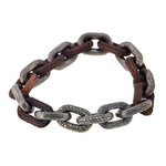 Silver and Wood Link Bracelet Chain Bracelet Selim Mouzannar   