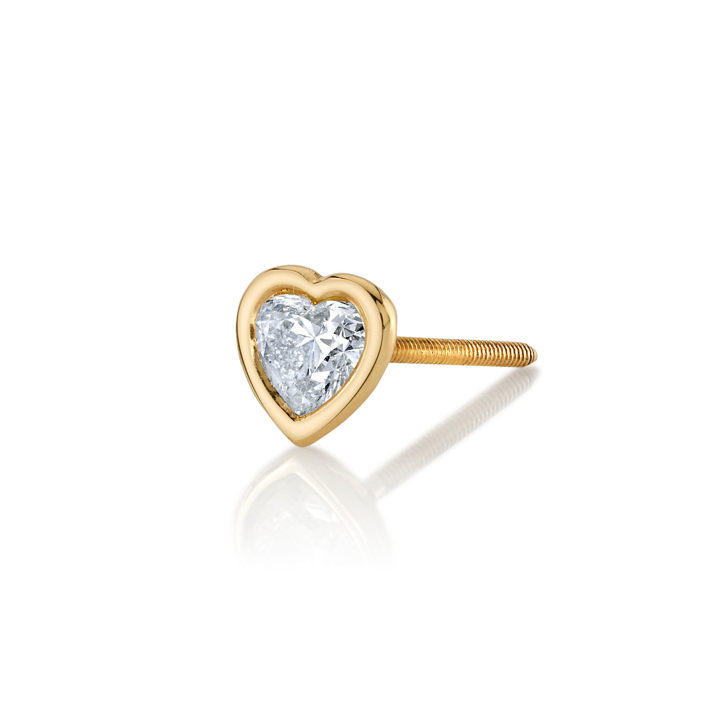 Small Diamond Heart Stud Stud Earrings Roseark Deux Single  