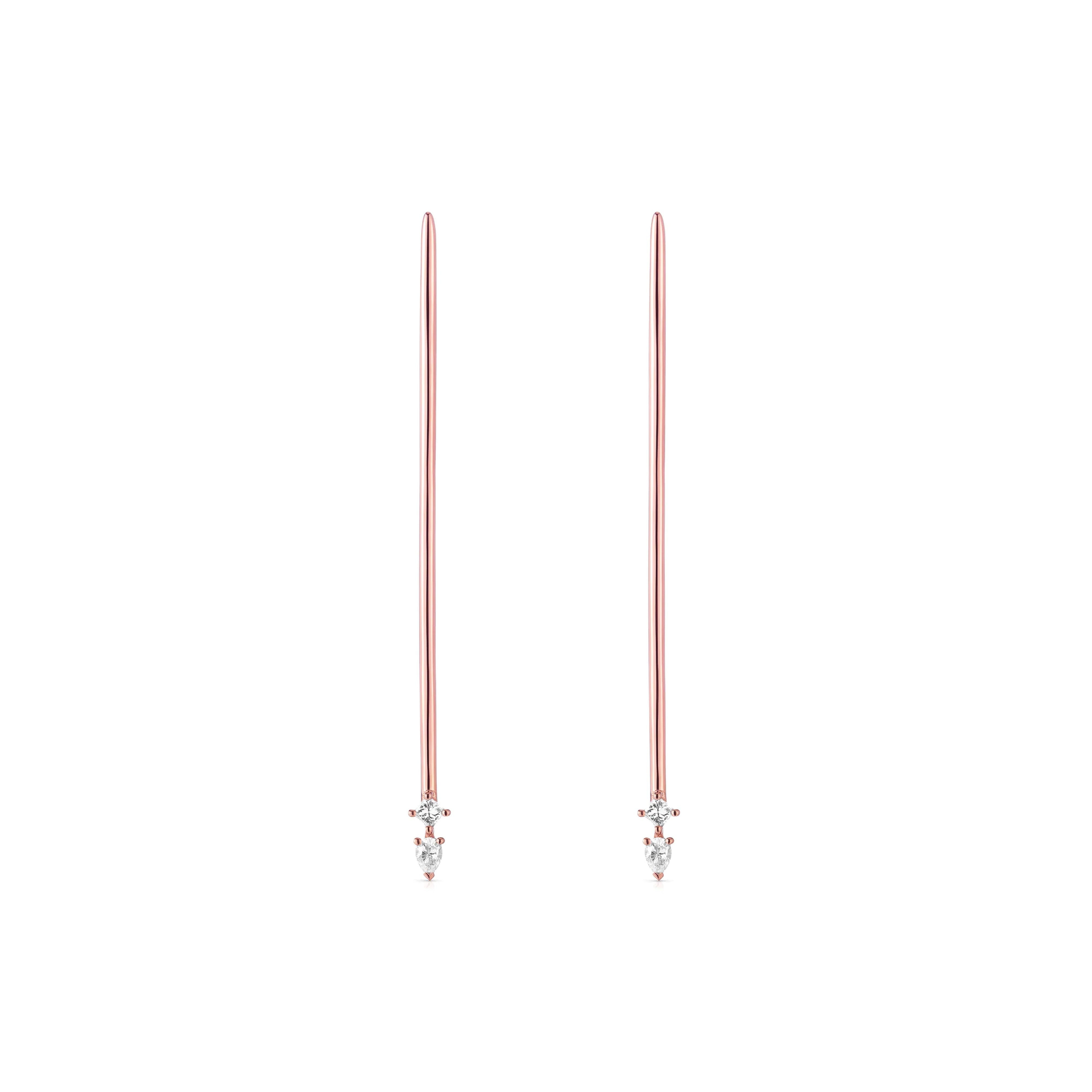 Stiletto Earrings Drop Earrings Carbon and Hyde Rose Gold  