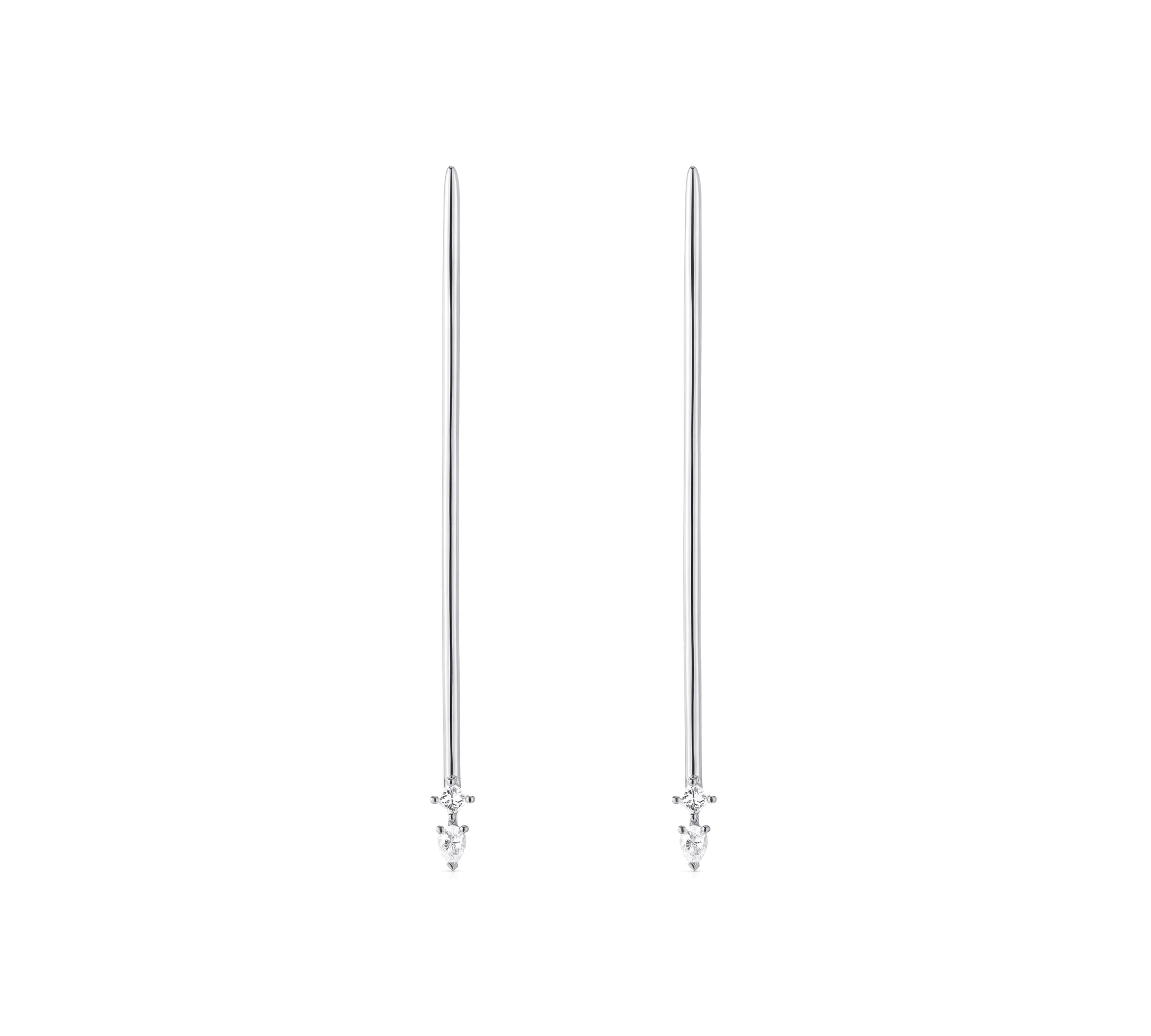 Stiletto Earrings Drop Earrings Carbon and Hyde White Gold  