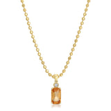 Hessonite Garnet Pendant Necklace with Diamonds Necklaces Roseark Vintage   