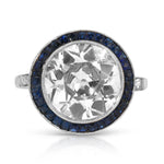 European Diamond Sapphire Platinum Ring Rings Roseark Vintage   