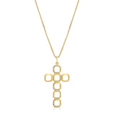 Octagon Cross Pendant with Diamonds Pendant Elyse Jacob   