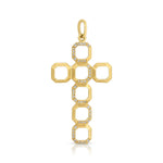 Octagon Cross Pendant with Diamonds Pendant Elyse Jacob   