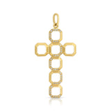 Octagon Cross Pendant with Diamonds Pendant Elyse Jacob   