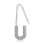 Pave Diamond Safety Pin Earring Earrings Roseark Deux