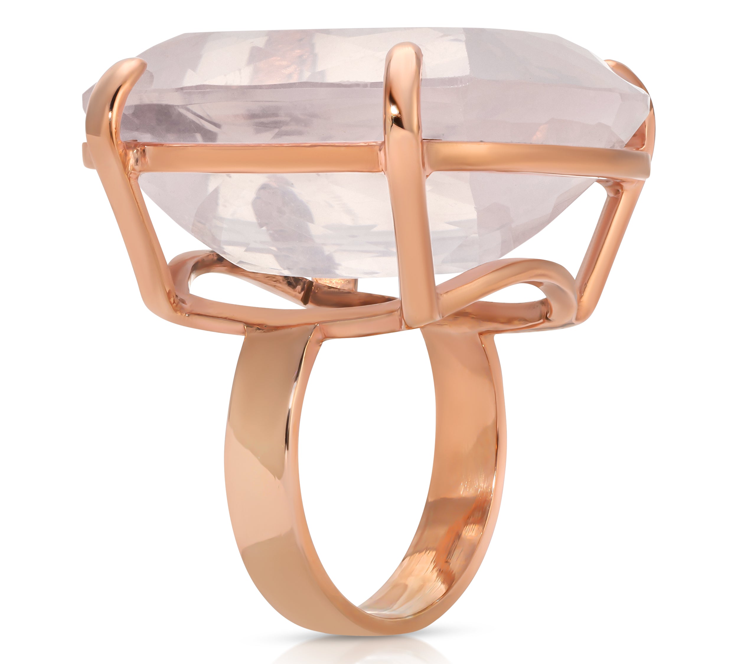 Rose Quartz Statement Ring Cocktail Roseark   