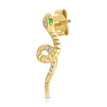 Diamond Snake Climber Stud with Emerald Stud Roseark Deux Single Right  