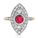 Estate Ruby Art Deco Ring Cocktail Ring Roseark Vintage