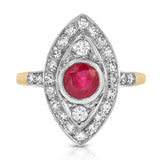 Estate Ruby Art Deco Ring Cocktail Ring Roseark Vintage