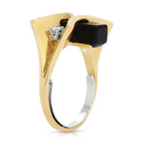 1970s Avante-Garde Onyx with Diamonds Rings Roseark Vintage   