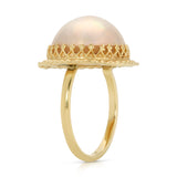 Mabe Pearl Cocktail Ring Statement Ring SA Estate   