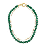 ELLA Malachite and Topaz Strand Choker Choker Necklace MAE + LANG 14k Plated  