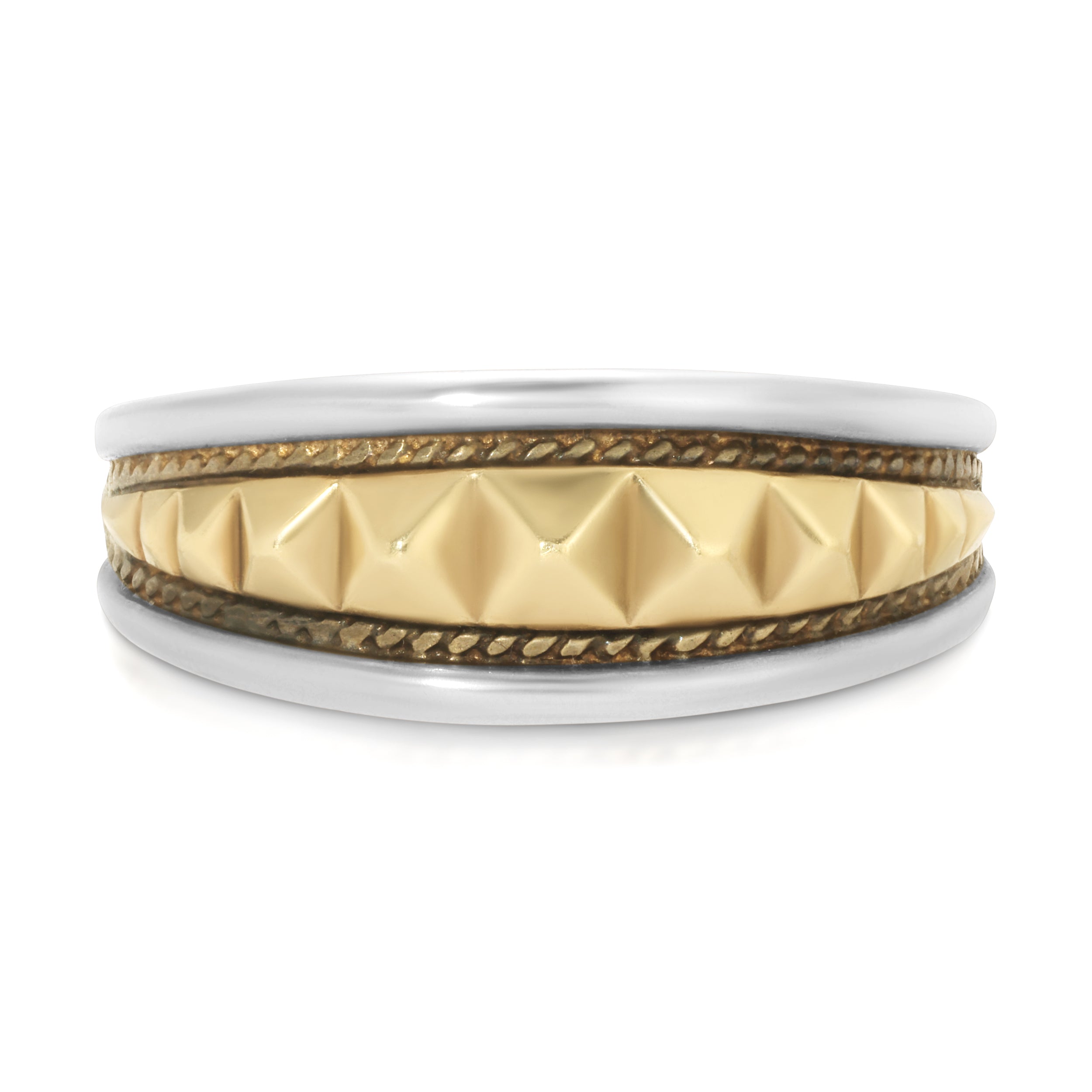 Two-Tone Spike Band Ring Roseark Vintage   