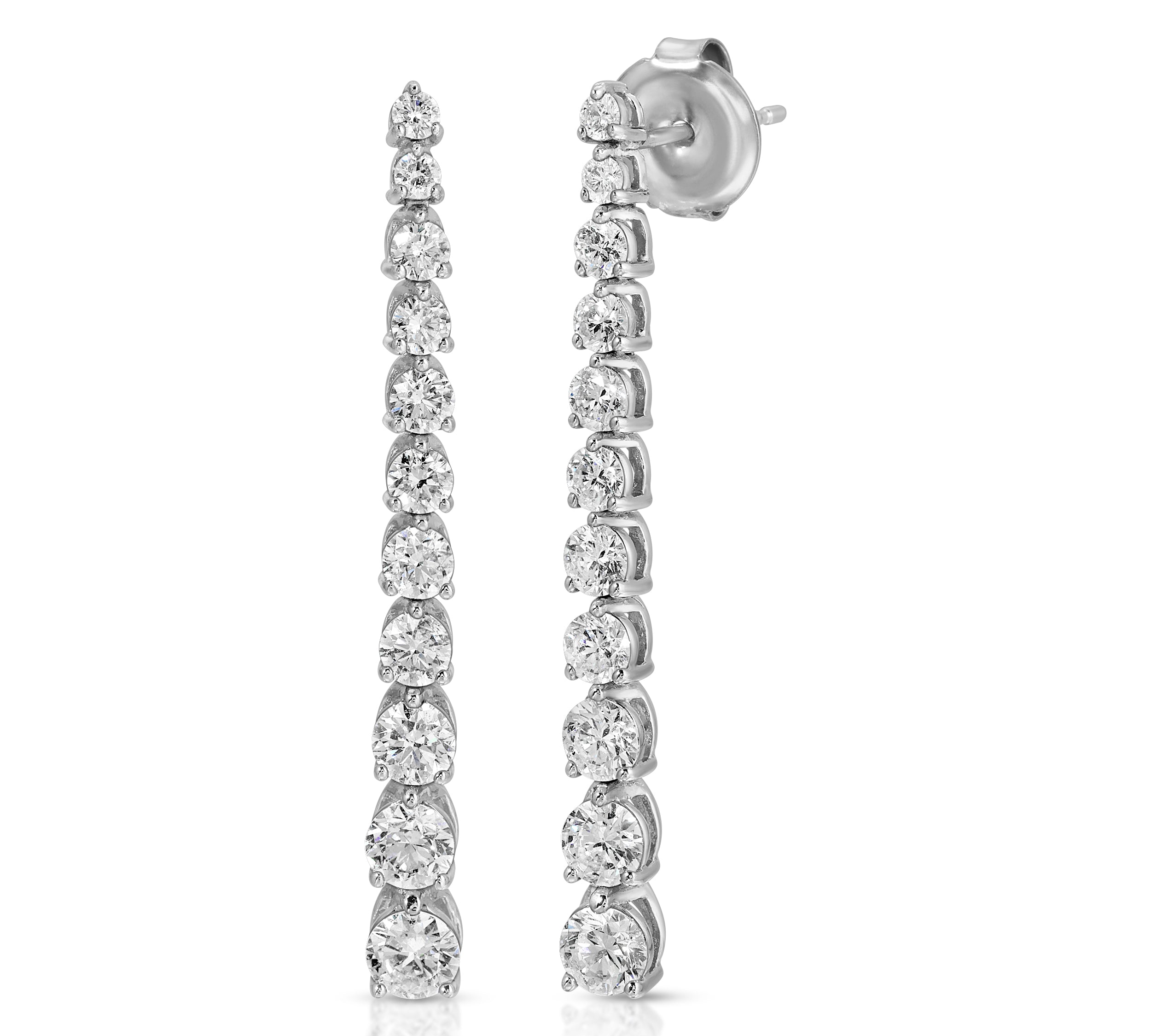 Graduated Diamond Drop Earrings Drop Earrings Roseark Deux   