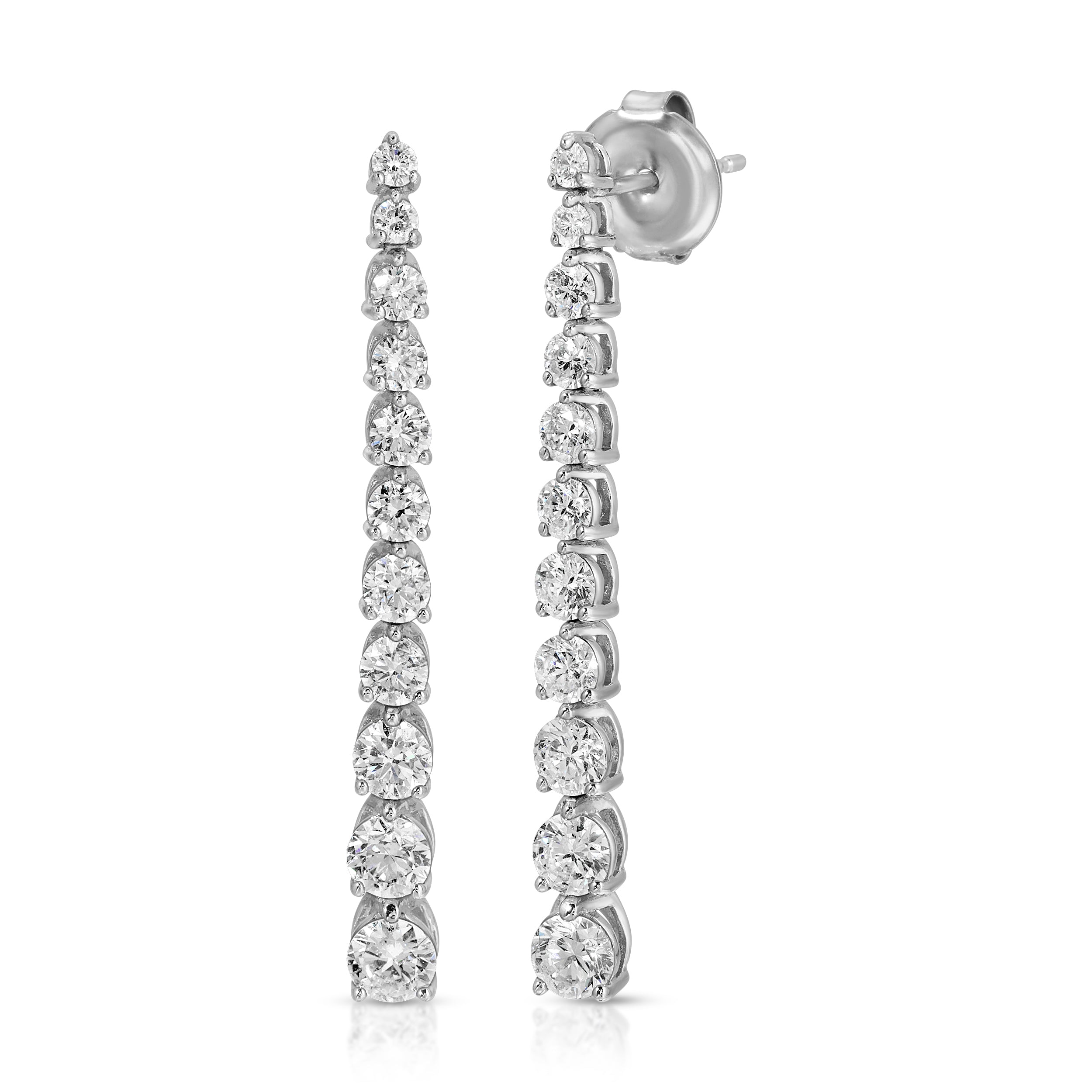 Graduated Diamond Drop Earrings Drop Earrings Roseark Deux   