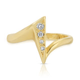 Zig-Zag Diamond Heartbeat Ring Rings Roseark Vintage   